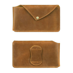 Leather Phone Holster for Belt Mens Leather Belt Bag Pouch Bag Leather Cell Phone Holster with Belt Loop - iwalletsmen