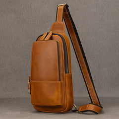 Mens Leather Chest Bag Chest Sling Bag for Men - iwalletsmen