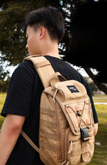 Khaki Tactical Canvas big sling bag men