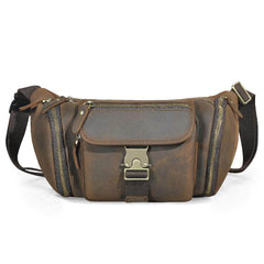 Brown Leather Waist Pack - iwalletsmen
