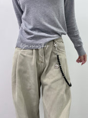 Black Beaded Wallet Chain 