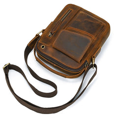 Brown Small Vertical Crossbody Bag - iwalletsmen