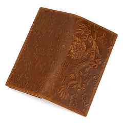 Chinese Dragon Long Wallet Mens Bifold Wallet Dragon Leather Wallet for Men - iwalletsmen