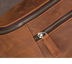 Vintage Large Leather Waist Bag Mens - iwalletsmen