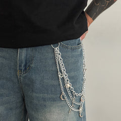 Triple Wallet Chain Star Moon Sun 3 Chains Biker Wallet Chain - iChainWallets