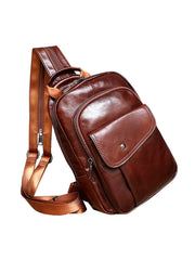 Leather Large Sling Backpack - Back View