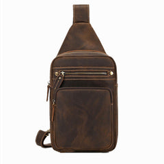 Brown Leather Sling Bag 