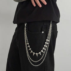  3 Chains Biker Wallet ChainRivets Pants Chain