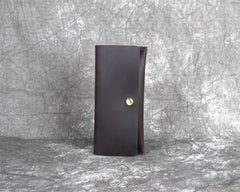 Long Leather Wallet with Flap Mens Wallet with Flap Brown Leather Flap Wallet - iwalletsmen