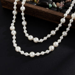 Fake Pearl Wallet Chain for Women Wallet Chain Beaded Double Wallet Chain - iChainWallets