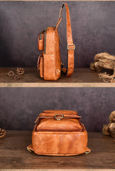 Leather Cross Chest Bag Men's - iwalletsmen