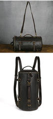 Dark Brown Leather Convertible Backpack 