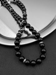 Black Beaded Wallet Chain 