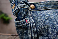 Blue Denim Messnger Bag Washed Distressed Womens Large Jeans Shoulder Bag Large Denim Crossbody Bag for Men - Feltify