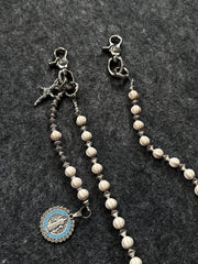 Long Ball Wallet Chains for Women White Ball Wallet Chain Beaded Wallet Chain - iChainWallets