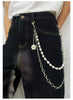 White Turquoise Beaded Wallet Chain Beaded Pants Chain Double Wallet Chain - iChainWallets