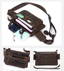 Vintage Small Leather Waist Bag Mens - iwalletsmen