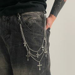 3 Layered Wallet Chain Triple Wallet Chain With Cross - iChainWallets
