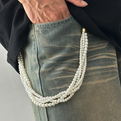 Quadruple Beaded Wallet Chain Mens Ball Wallet Chain - iChainWallets