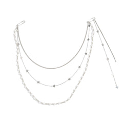 Pearl Wallet Chains Womens Triple Wallet Chain Star Beaded Wallet Chain for Women - iChainWallets