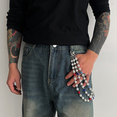 Light Blue Beaded Pants Chain Diamond Pants Chain for Women - iChainWallets