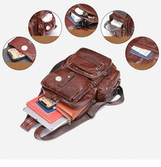 Leather Large Sling Backpack - Size Comparison