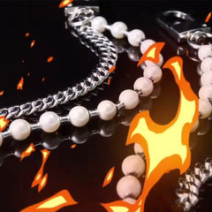 Pearl Wallet Chain Womens Ball Wallet Chain Long Double Wallet Chain - iChainWallets