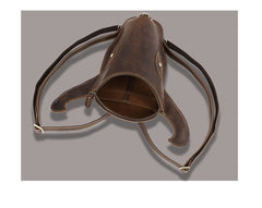 Brown Ox Bull Head Leather Backpack Mens Cool Leather Backpack - iwalletsmen