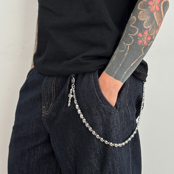  Cool Biker Wallet Chain with Skull Cross - iChainWallets