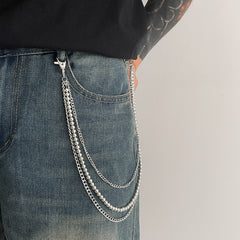 Pearl Wallet Chain Mens Triple Wallet Chain 