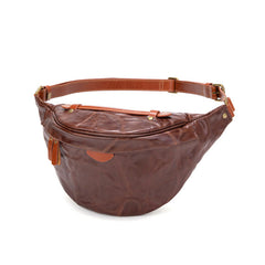 Brown  Leather Fanny Bag Mens Leather Fanny Pack Crossbody - iwalletsmen