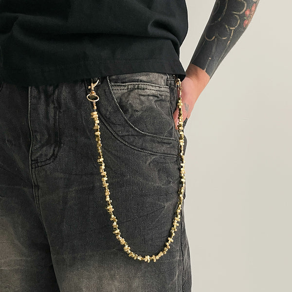 Gold Beaded Wallet Chain 