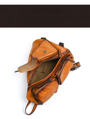 Leather Large Sling Backpack - Pocket Detail