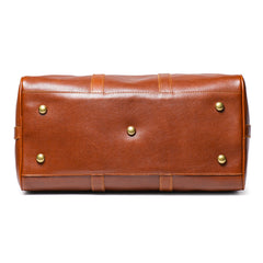 Dark Brown Weekend Bag Large Leather Weekender Bag for Men Long Weekend Shoulder Bag - iwalletsmen