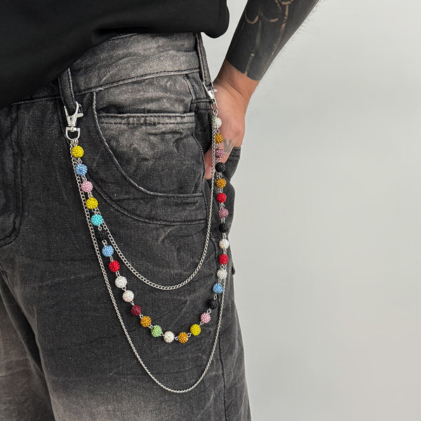 Colorful Beaded Wallet Chain Ball Wallet Chain - iChainWallets
