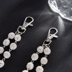 Womens Double Wallet Chain Diamond Ball Wallet Chain - iChainWallets