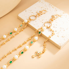 Gold Wallet Chain for Women Double Wallet Chain with Cross - iChainWallets