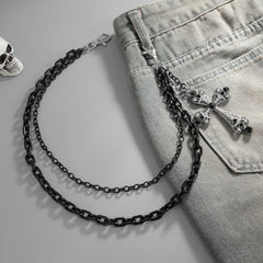 Black Cross Wallet Chain for Men - iChainWallets