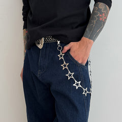 Star Pants Chain Star Ball Wallet Chain Mens Stars Biker Wallet Chain - iChainWallets
