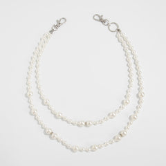 Fake Pearl Wallet Chain for Women Wallet Chain Beaded Double Wallet Chain - iChainWallets