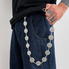 Round Plate Wallet Chain for Women 