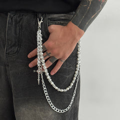 Mens Ball Wallet Chain with Cross - iChainWallets