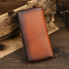 Buckle Mens Wallets That Holds A Lot of Cards Double Zipper Leather Wallet with Buckle for Men - iwalletsmen
