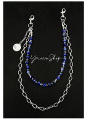 White Turquoise Beaded Wallet Chain Beaded Pants Chain Double Wallet Chain - iChainWallets