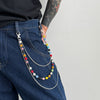 Diamond Triple Wallet Chain Colorful Beaded Wallet Chain Ball Wallet Chain - iChainWallets