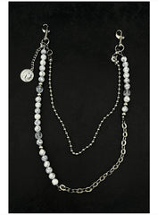 White Turquoise Stone Ball Wallet Chain 