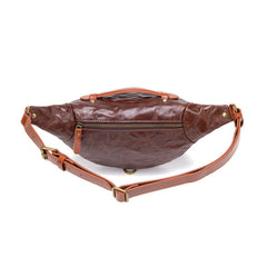 Brown  Mens Leather Fanny Pack Crossbody - iwalletsmen