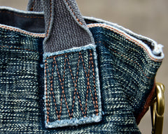Blue Jean Vertical Tote Bag Denim Tote Handbag Denim Tote Bag Blue Denim Tote Shoulder Bag - Feltify