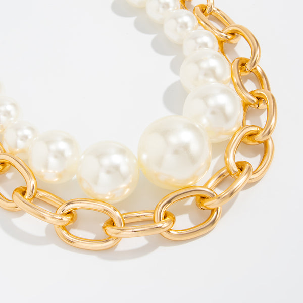 Big Pearl Wallet Chain Large Double Wallet Chain - iChainWallets