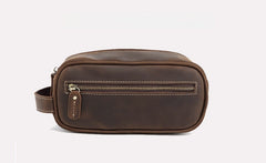 Brown Leather Toiletry Bag Men's Leather Toiletry Bag Full Grain Leather Toiletry Bag - iwalletsmen